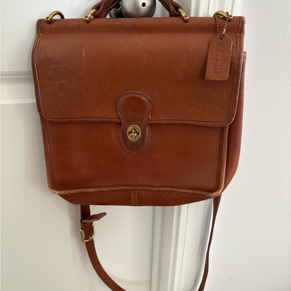 Vintage Coach Tan Leather Crossbody Bag